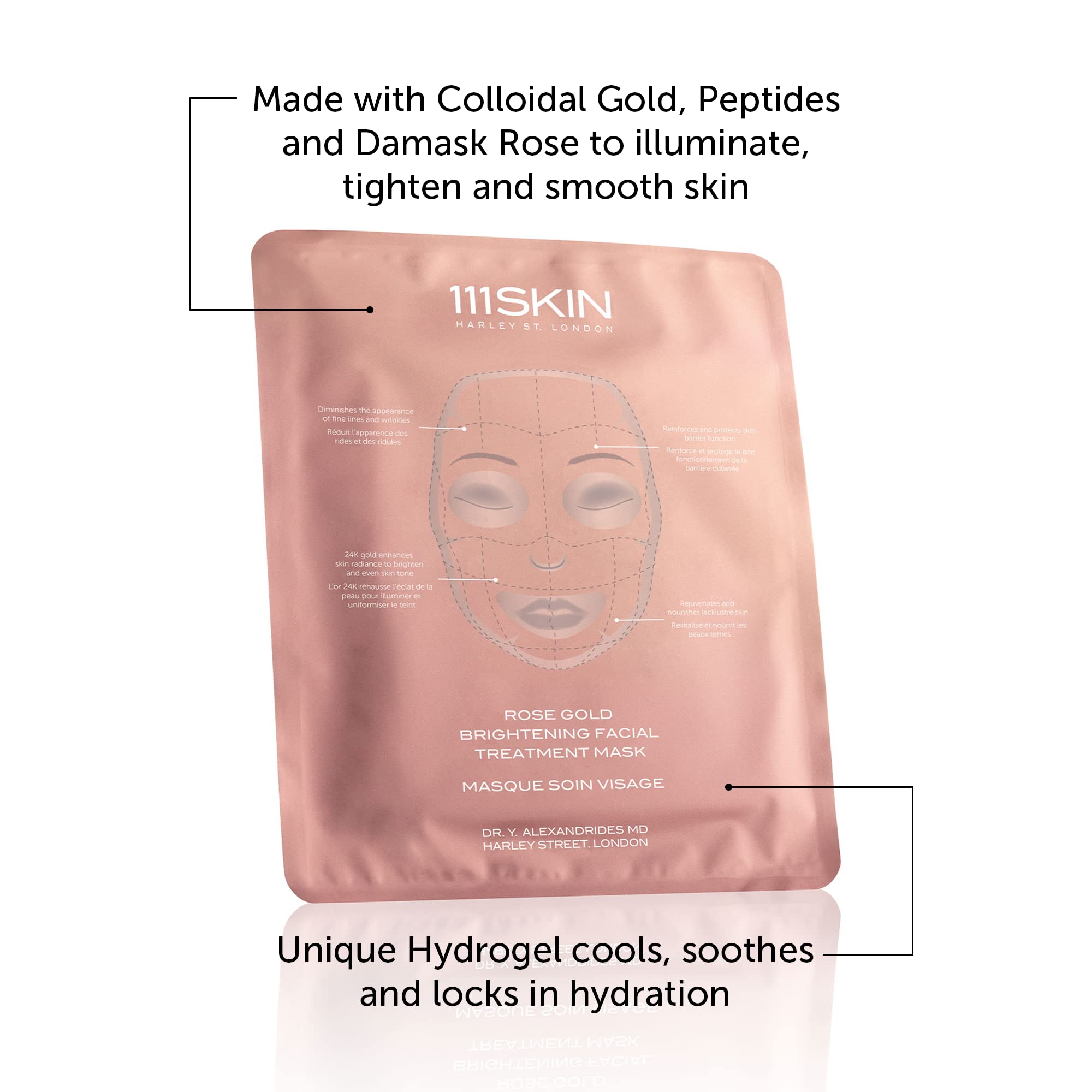 Rose Gold Brightening Facial Treatment Mask  (no box) 5pcs