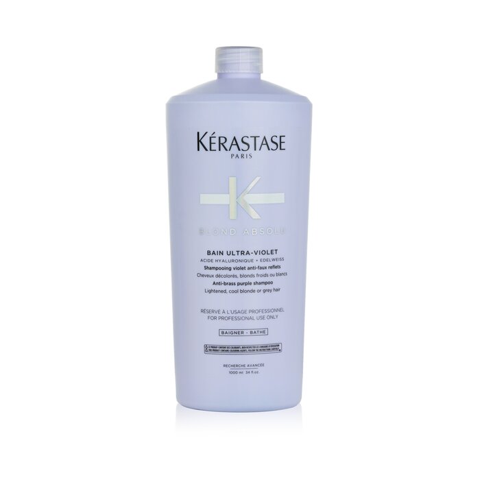 Blond Absolu Bain Ultra-Violet Anti-Brass Purple Shampoo (Lightened, Cool Blonde or Grey Hair)   E2921900 1000ml/34oz