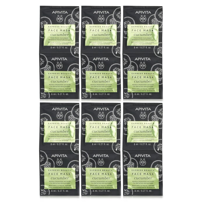 Express Beauty Face Mask with Cucumber (Intensive Moisturization) - Unboxed 6x(2x8ml)