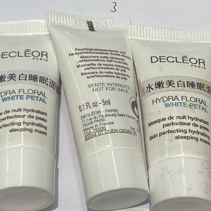 3pcs x Decleor White Petal Skin Perfecting Hydrating Sleeping Mask Sample 5ml